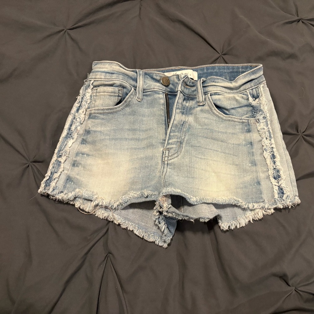 Denim Frayed Hem Women's Shorts